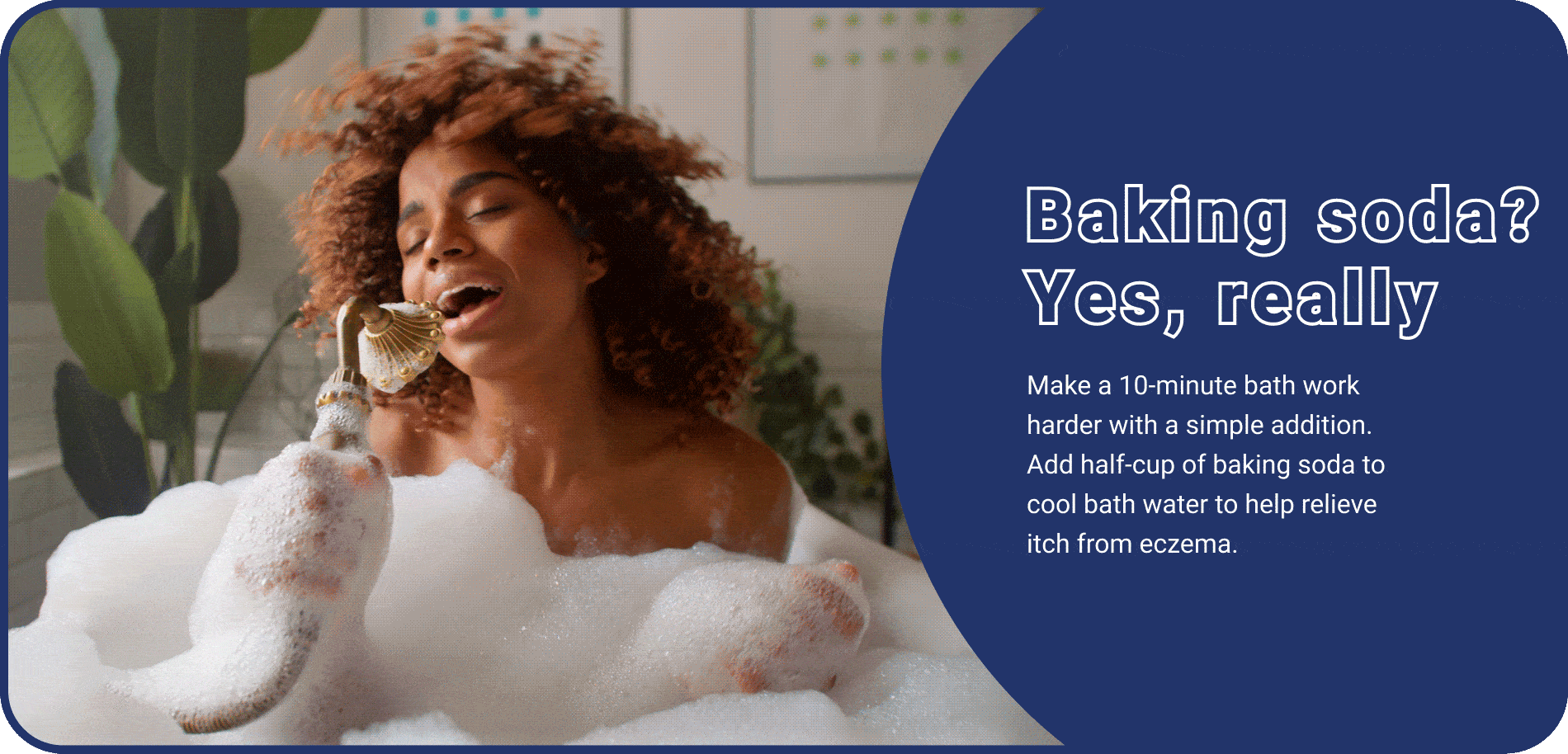 gif of woman singing in the bath tub with text baking soda? yes, really