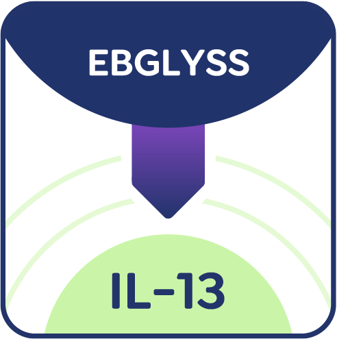 icon of EBGLYSS™ (lebrikizumab-lbkz) targeting IL-13