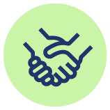 Two hands holding icon